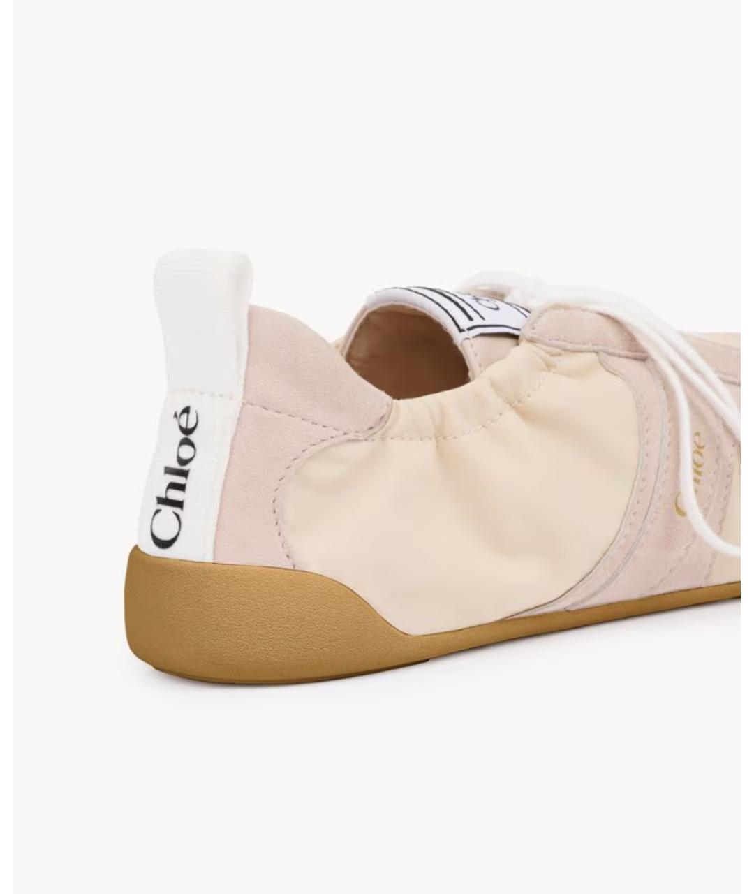 CHLOE Бежевые текстильные кроссовки, фото 5