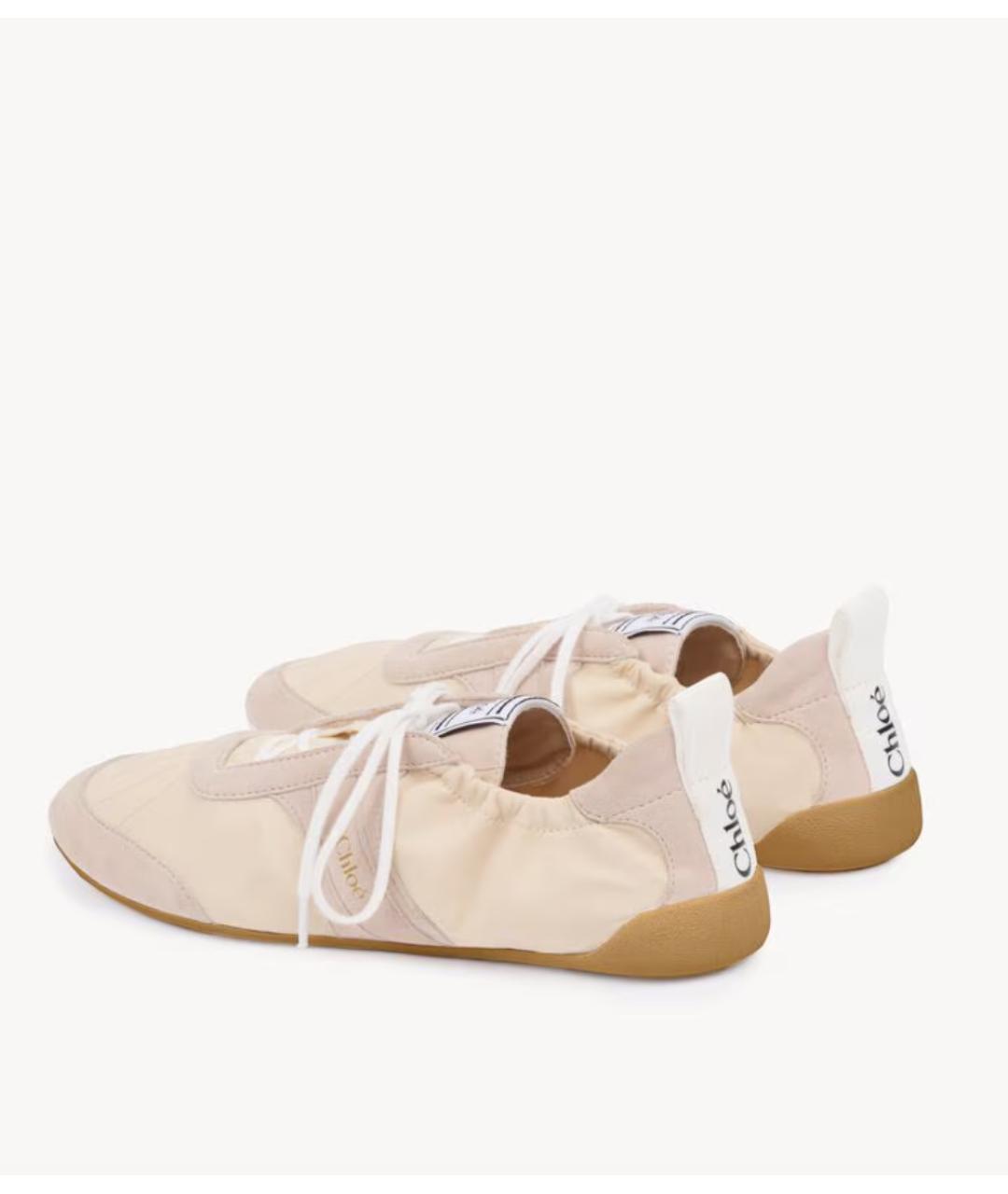CHLOE Бежевые текстильные кроссовки, фото 6