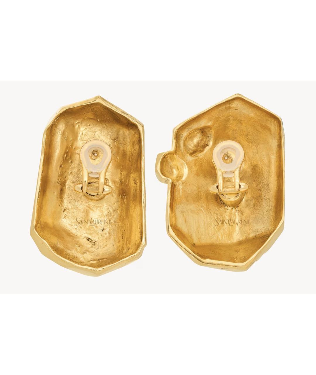 SAINT LAURENT Золотые латунные клипсы, фото 2