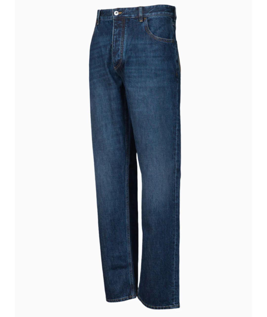 BOTTEGA VENETA Синие хлопковые прямые джинсы, фото 2