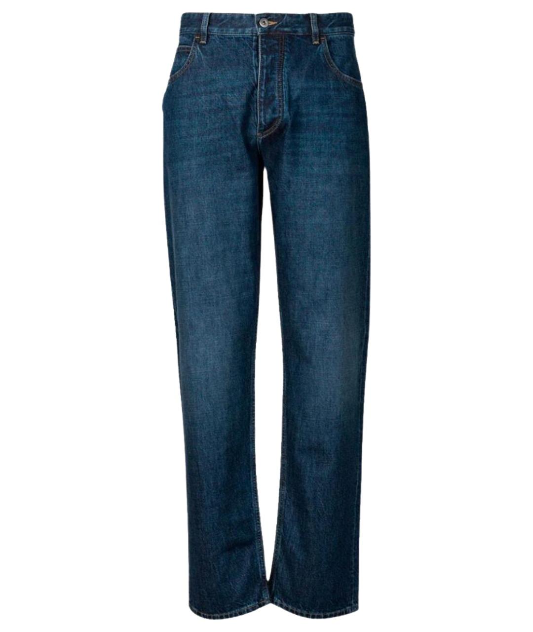 BOTTEGA VENETA Синие хлопковые прямые джинсы, фото 1