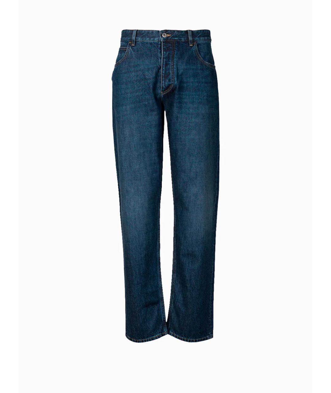 BOTTEGA VENETA Синие хлопковые прямые джинсы, фото 5