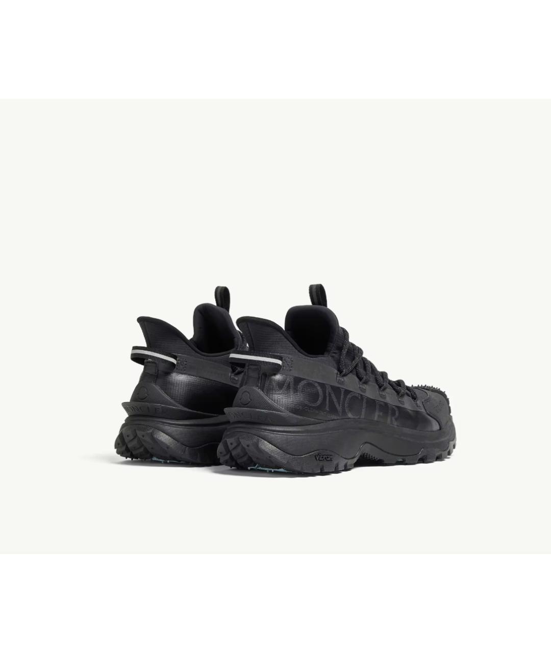 MONCLER Черные синтетические низкие кроссовки / кеды, фото 5