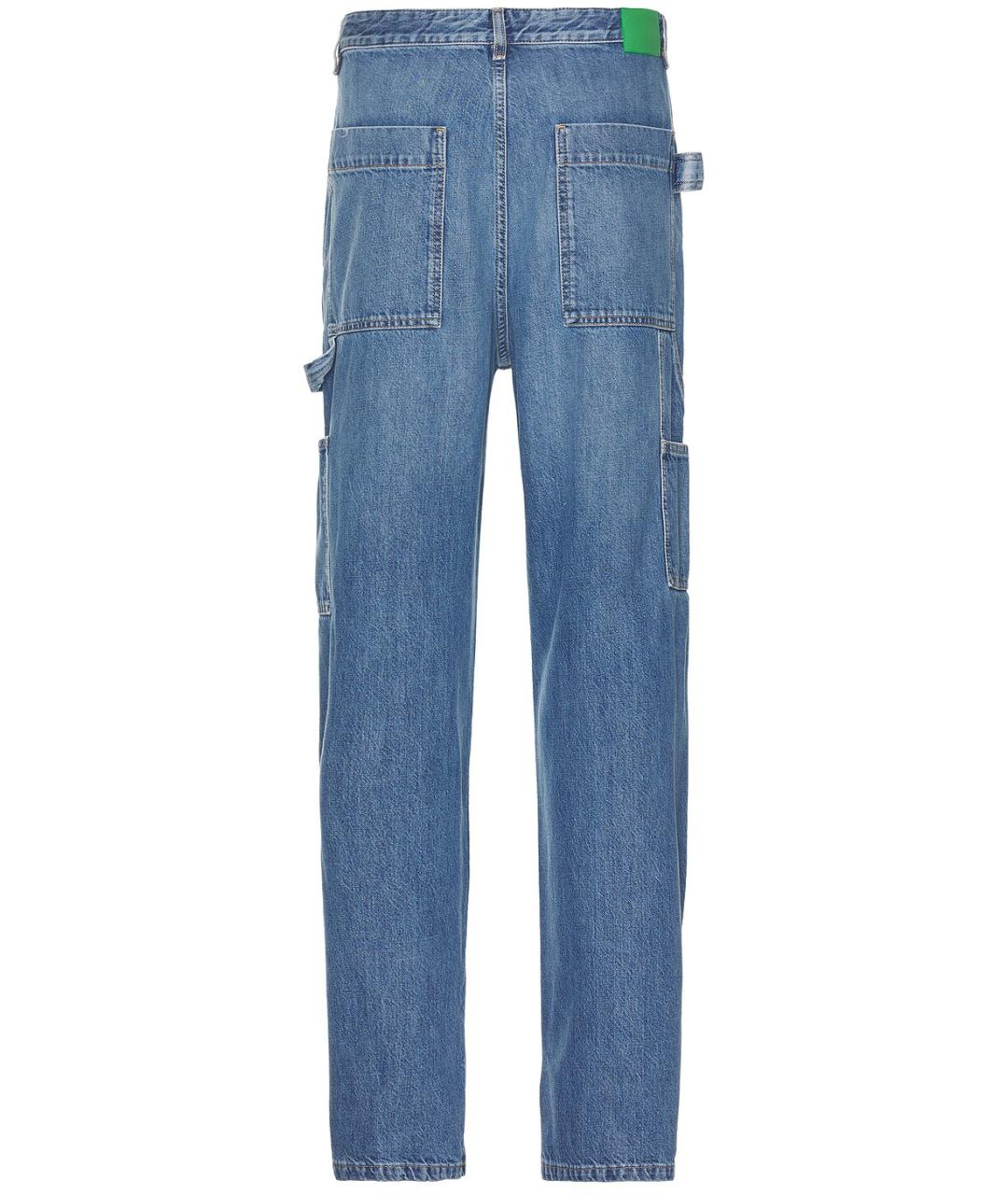 BOTTEGA VENETA Голубые хлопковые прямые джинсы, фото 7