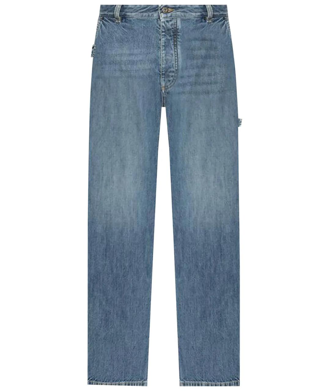 BOTTEGA VENETA Голубые хлопковые прямые джинсы, фото 1