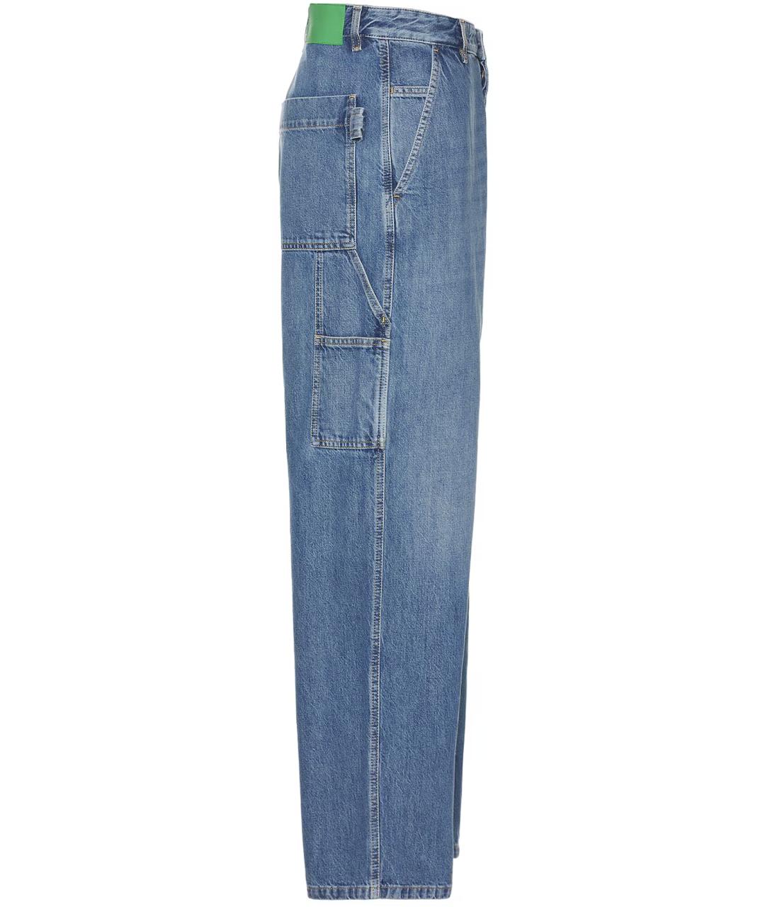 BOTTEGA VENETA Голубые хлопковые прямые джинсы, фото 6