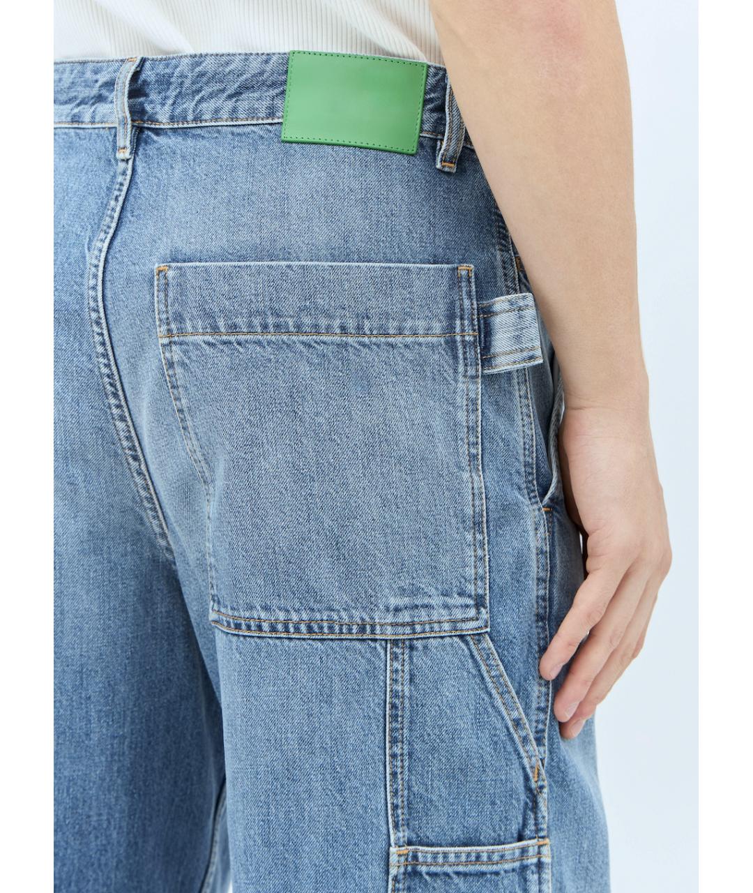 BOTTEGA VENETA Голубые хлопковые прямые джинсы, фото 5