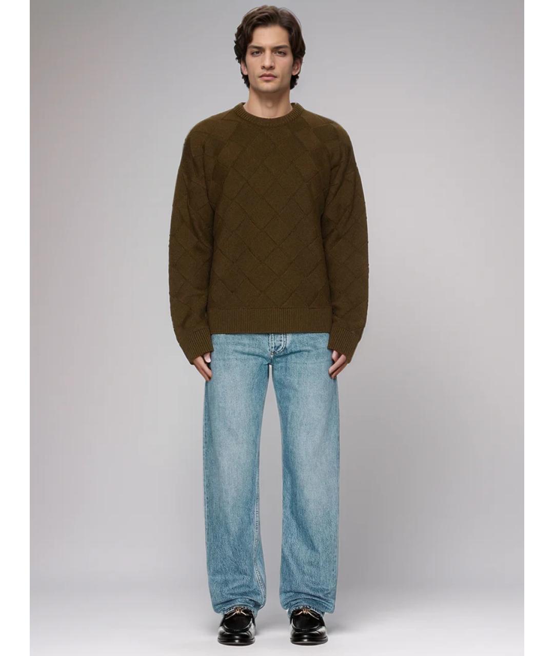 BOTTEGA VENETA Зеленый шерстяной джемпер / свитер, фото 3