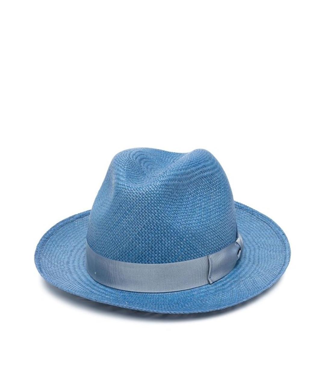 BORSALINO Голубая соломенная шляпа, фото 1