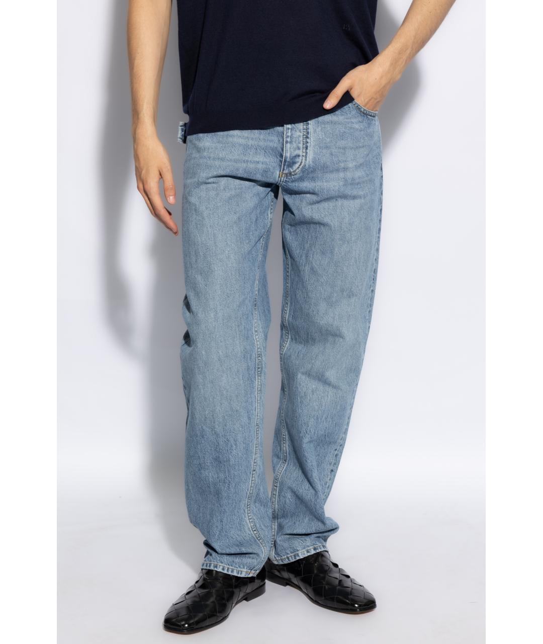 BOTTEGA VENETA Антрацитовые хлопковые прямые джинсы, фото 3