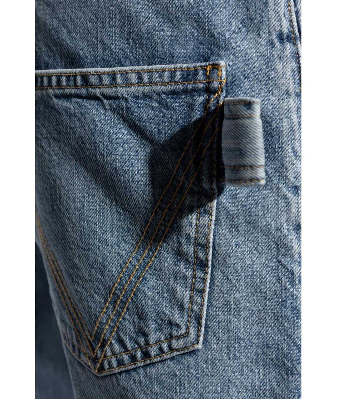 BOTTEGA VENETA Антрацитовые хлопковые прямые джинсы, фото 5