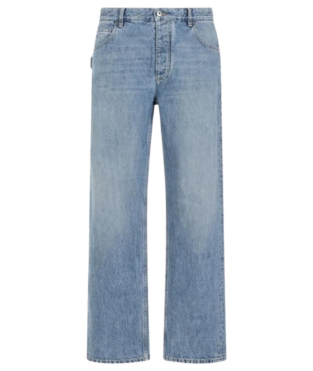 BOTTEGA VENETA Антрацитовые хлопковые прямые джинсы, фото 1