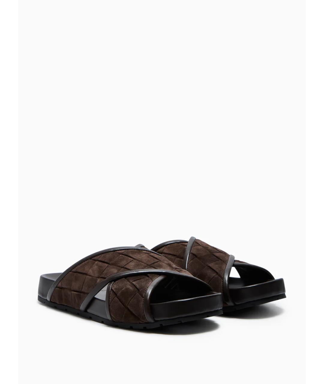 BOTTEGA VENETA Коралловые замшевые шлепанцы, фото 2