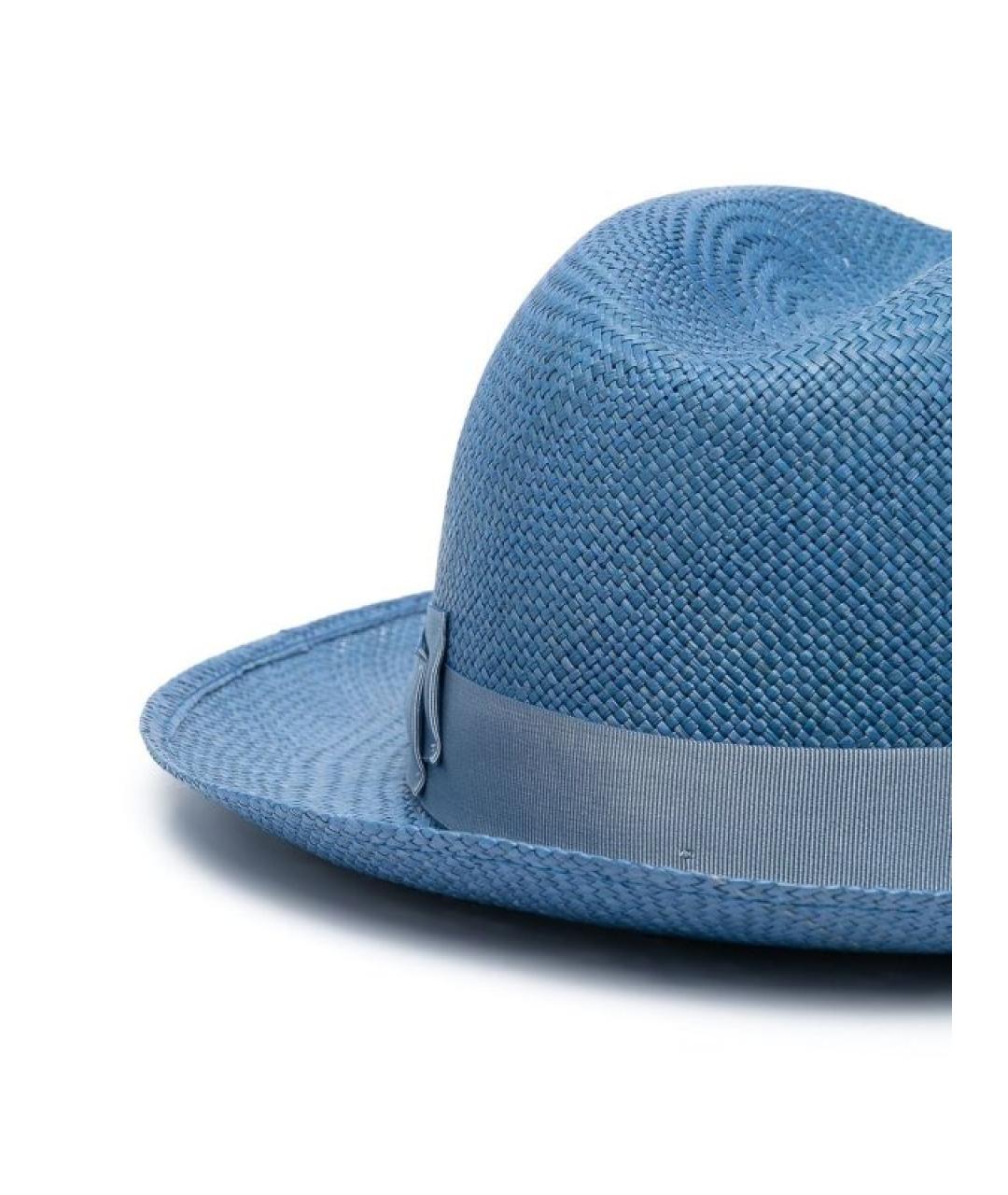 BORSALINO Голубая соломенная шляпа, фото 2