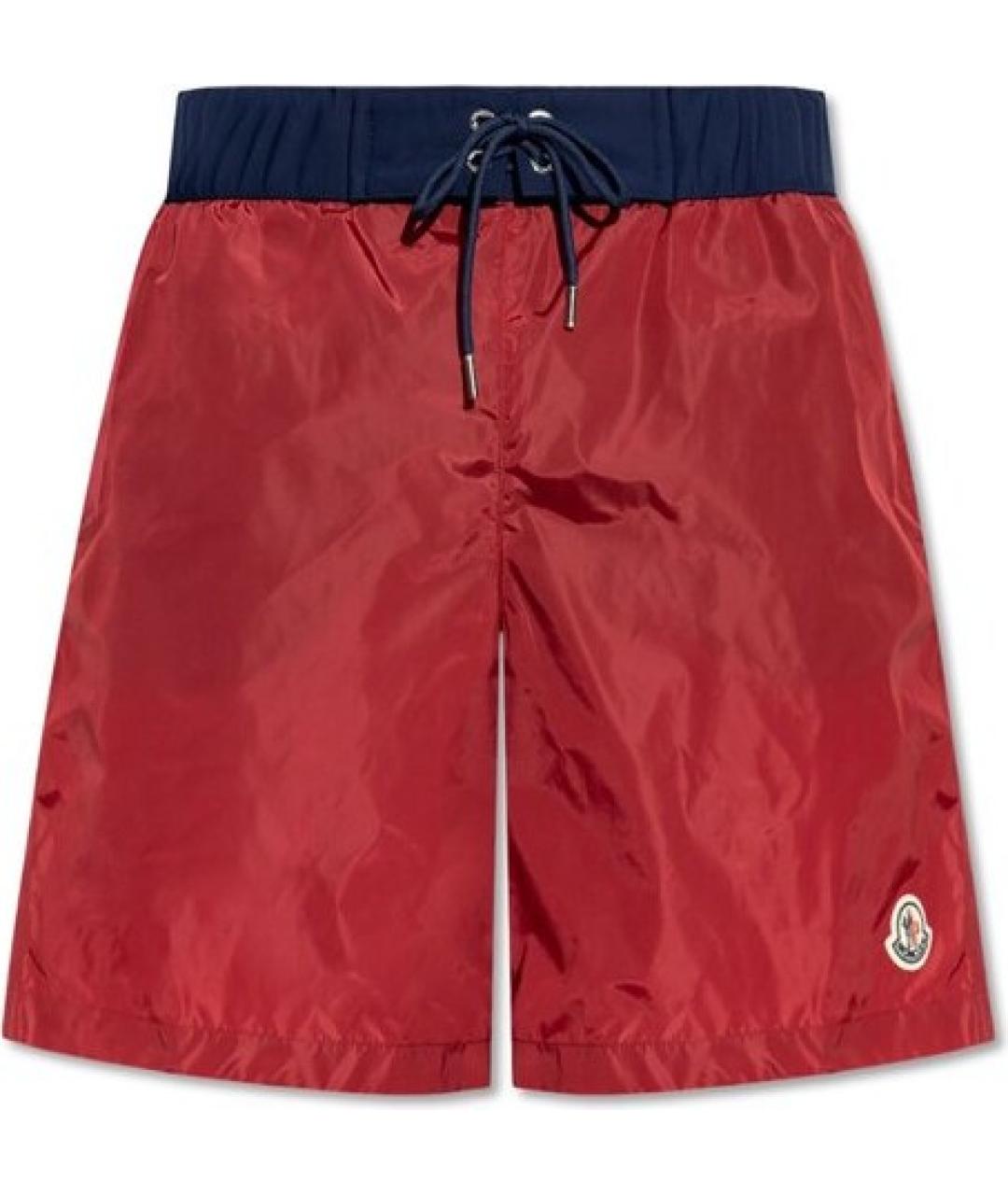 MONCLER Красные полиамидовые плавки, фото 1
