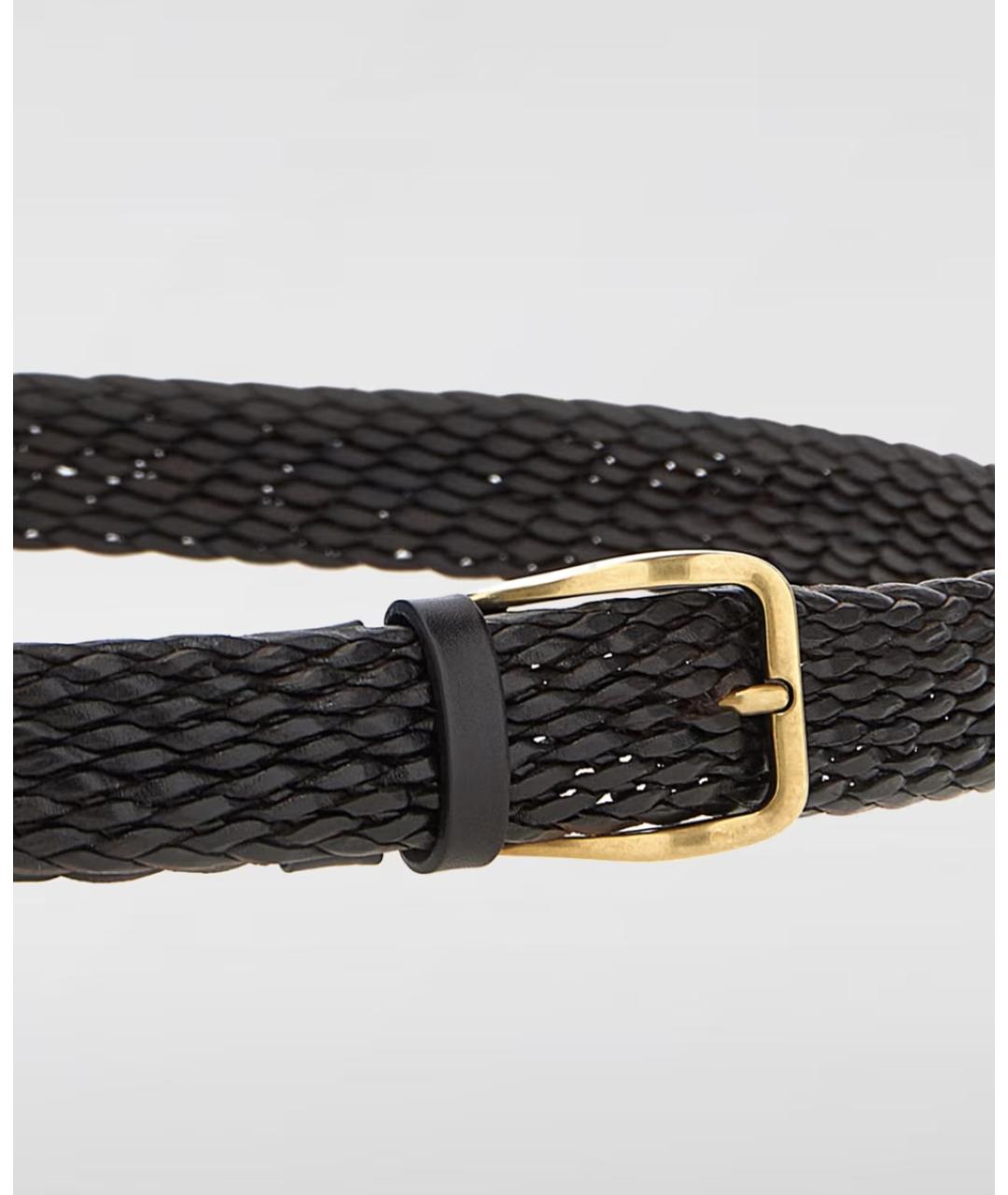 BRUNELLO CUCINELLI Коричневый кожаный ремень, фото 3