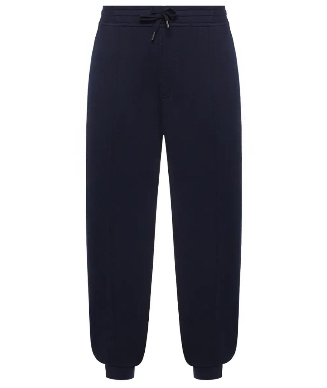 BRUNELLO CUCINELLI Синие хлопковые повседневные брюки, фото 1