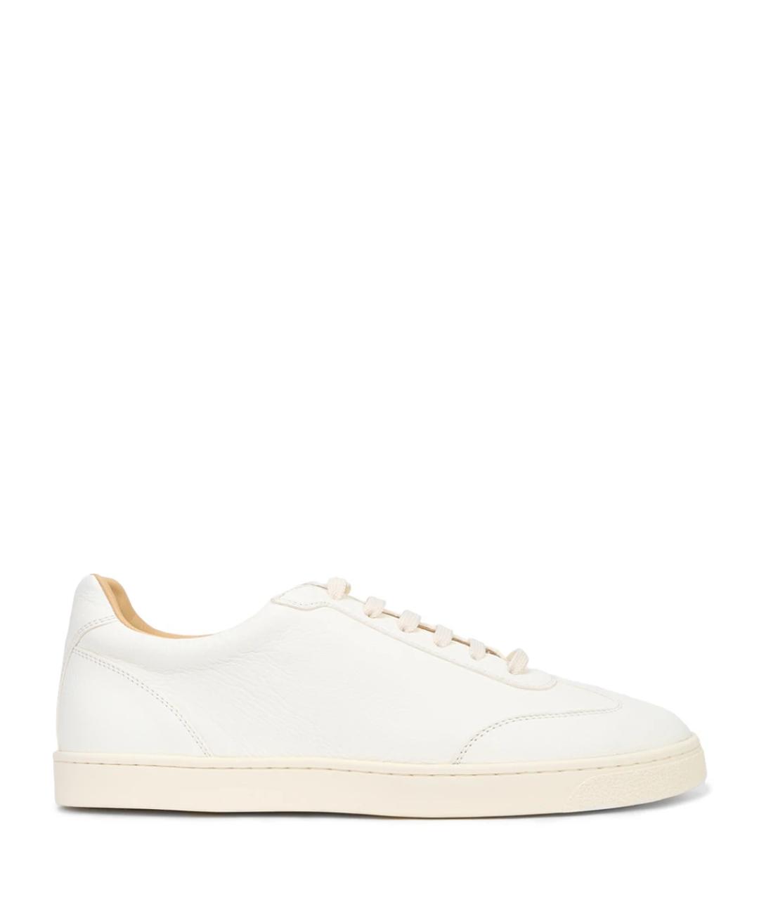 BRUNELLO CUCINELLI Белые кожаные низкие кроссовки / кеды, фото 1