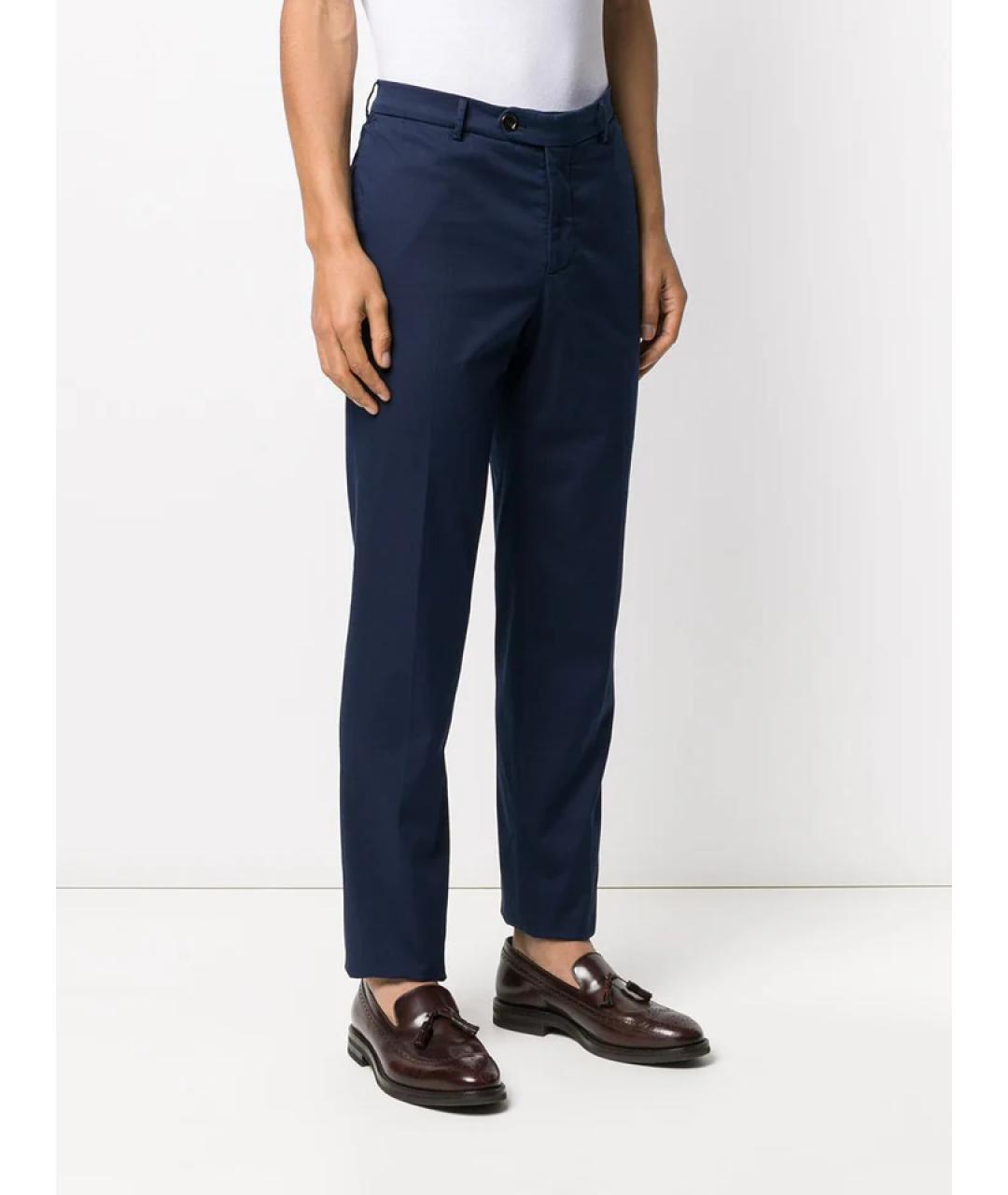 BRUNELLO CUCINELLI Синие хлопковые повседневные брюки, фото 2