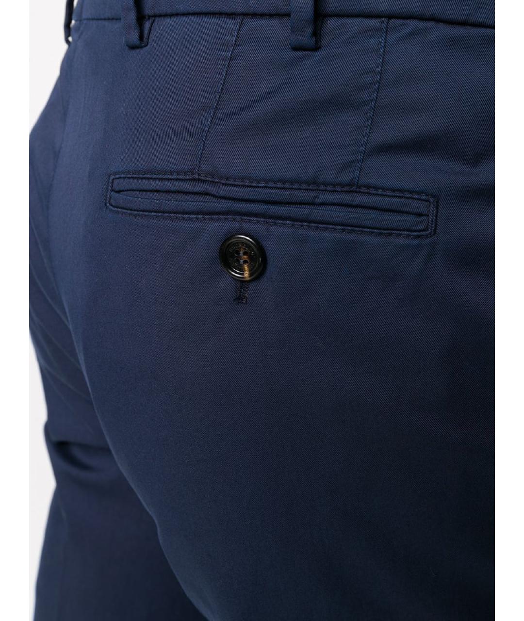 BRUNELLO CUCINELLI Синие хлопковые повседневные брюки, фото 3