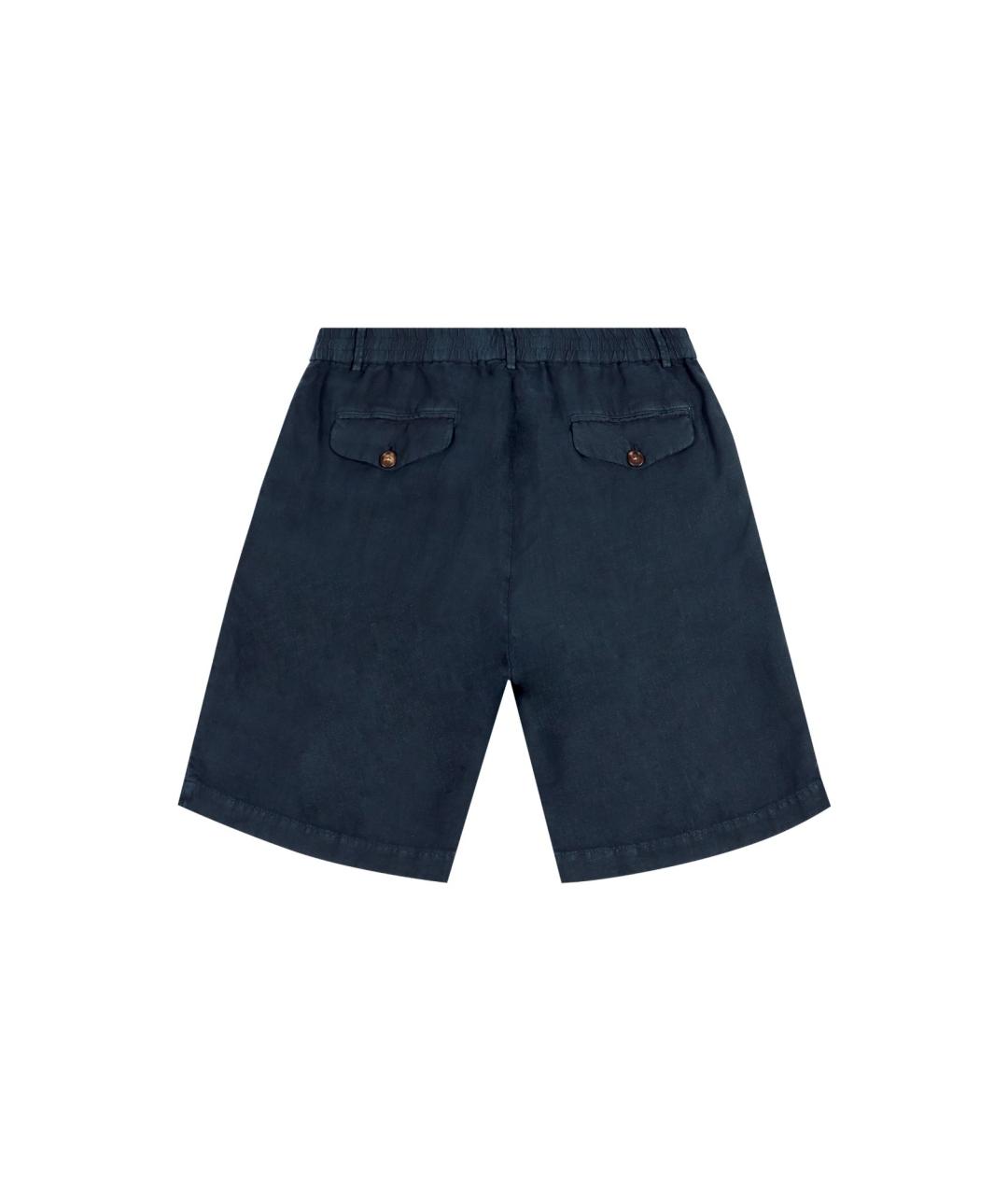 BRUNELLO CUCINELLI Темно-синие льняные шорты, фото 5