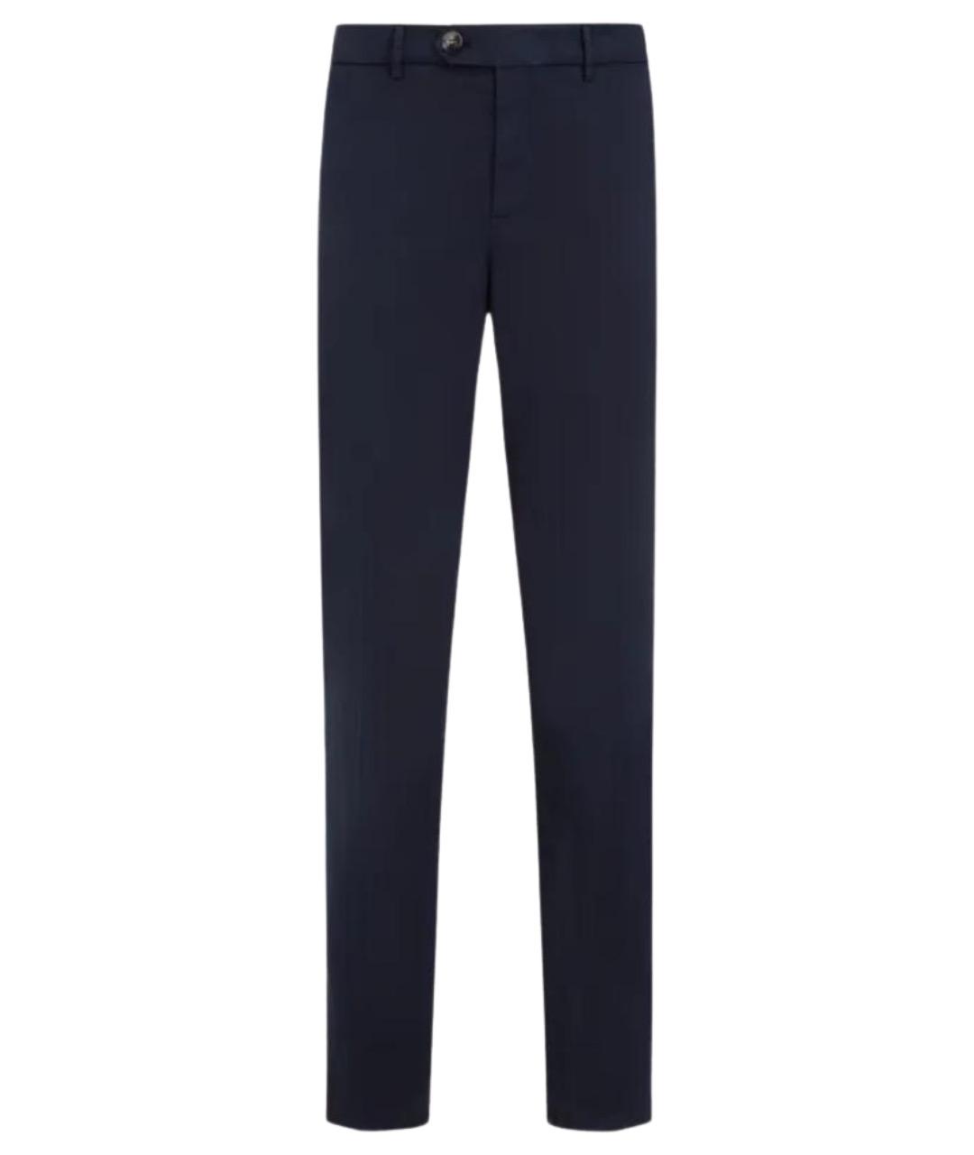 BRUNELLO CUCINELLI Синие хлопковые классические брюки, фото 1
