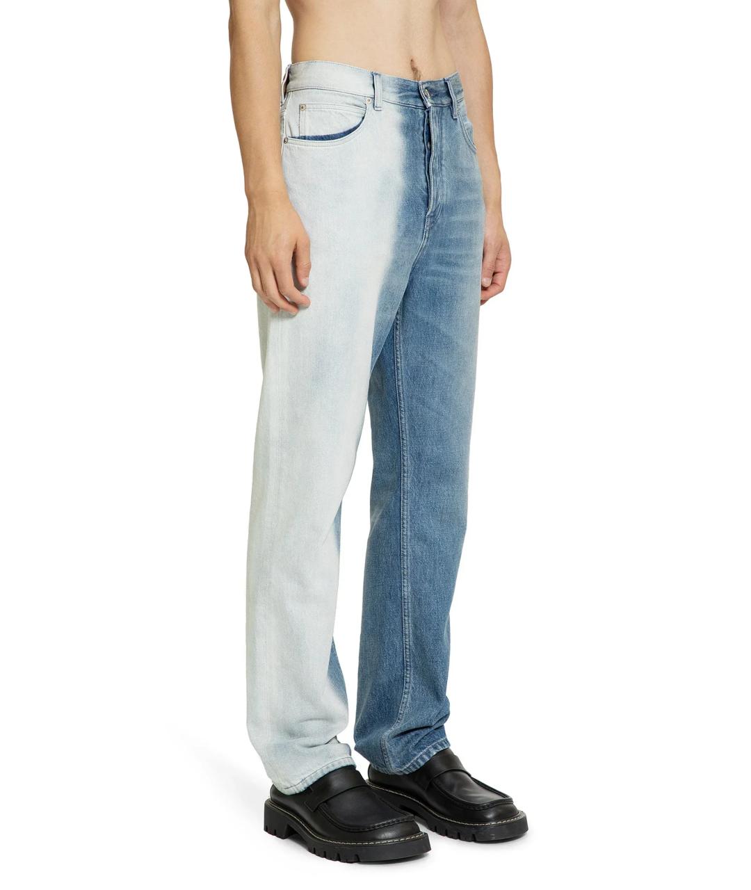LOEWE Голубые хлопковые прямые джинсы, фото 3
