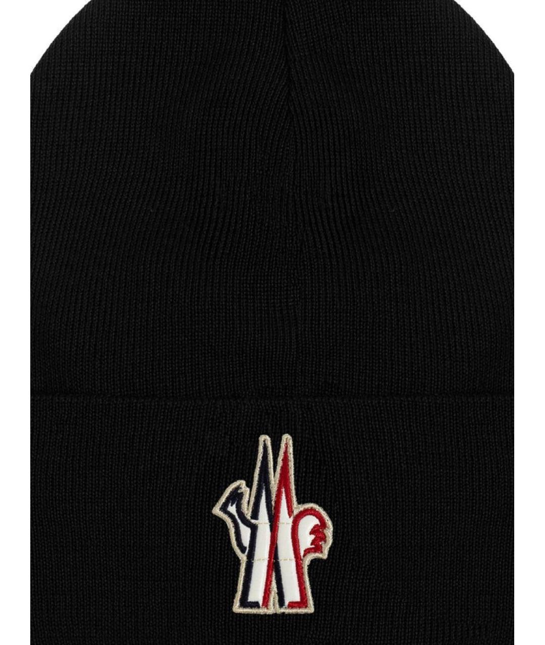 MONCLER Черная шерстяная шапка, фото 2
