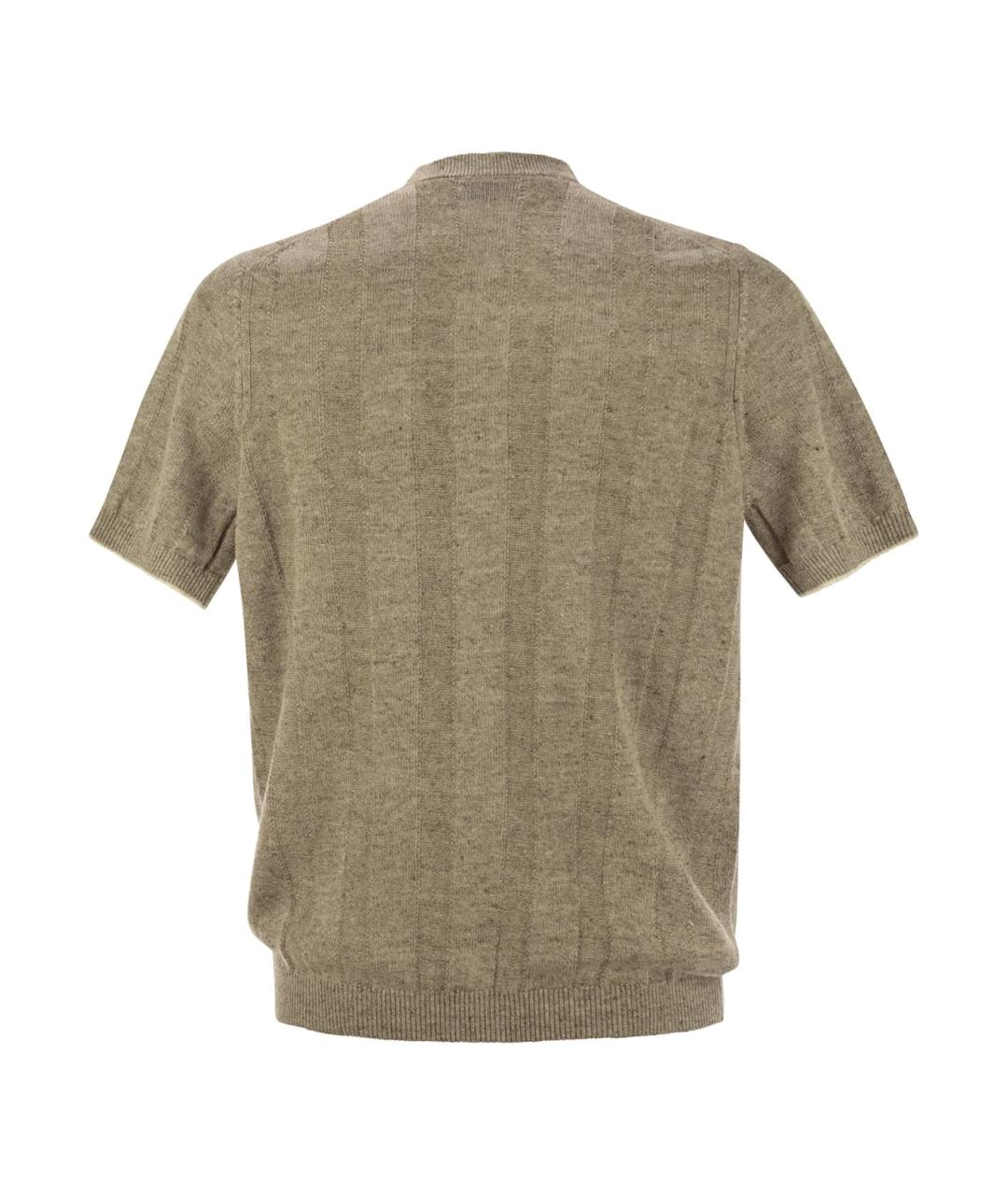 BRUNELLO CUCINELLI Бежевый льняной джемпер / свитер, фото 3