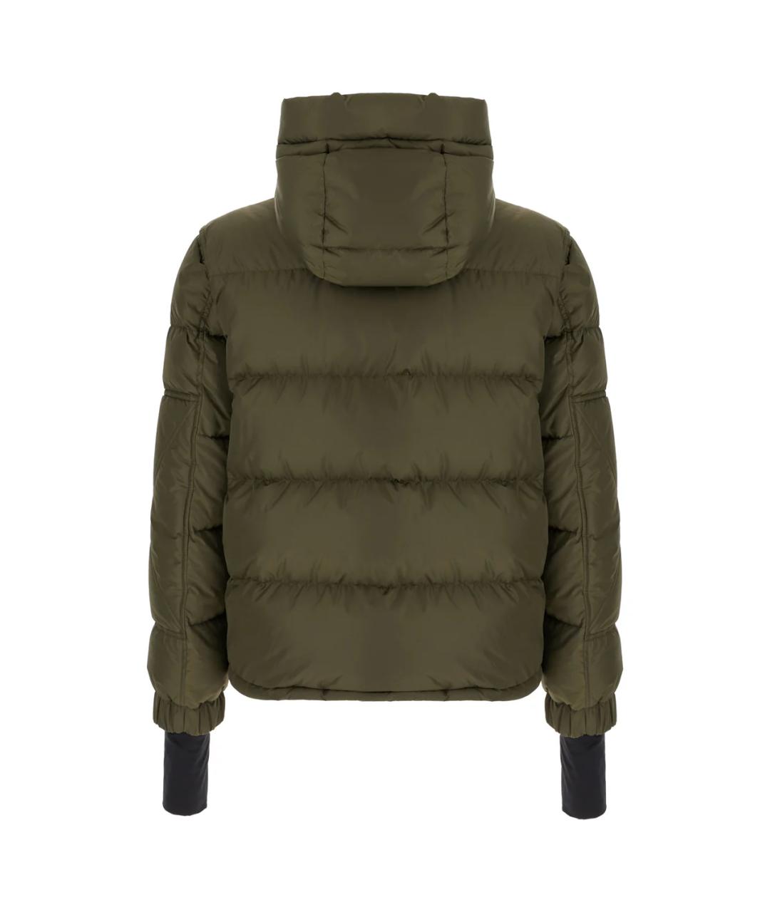 MONCLER Зеленый полиамидовый пуховик, фото 2