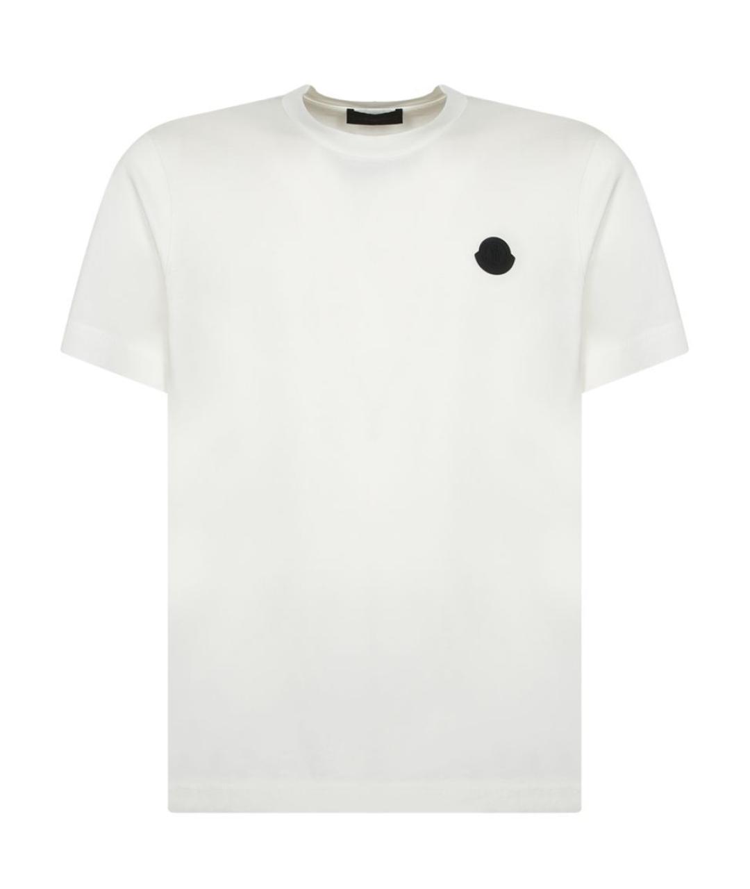 MONCLER Белая хлопковая футболка, фото 1