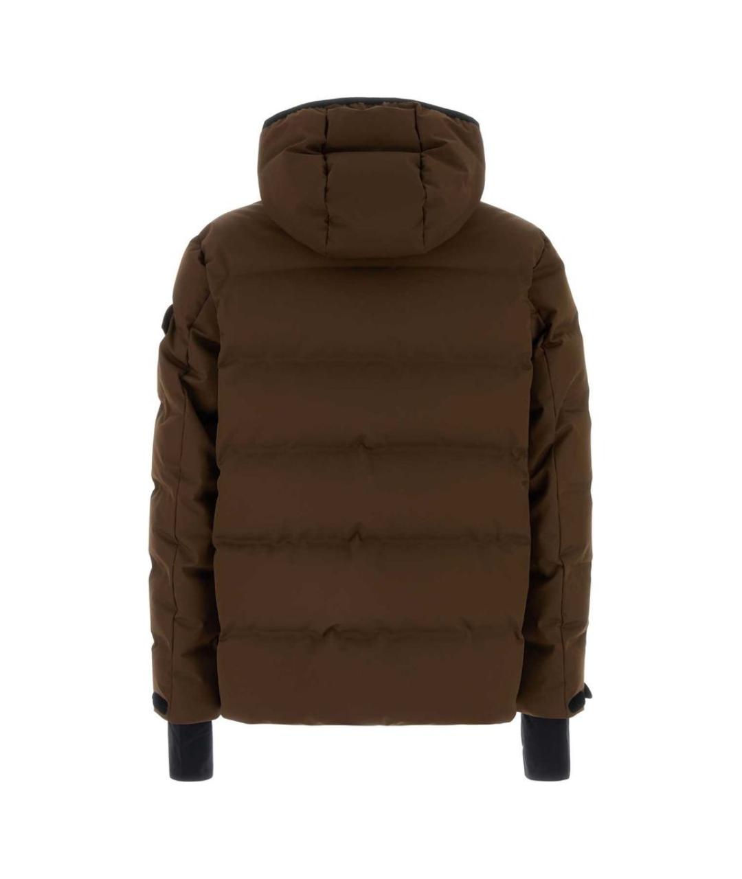 MONCLER Коричневый полиамидовый пуховик, фото 3