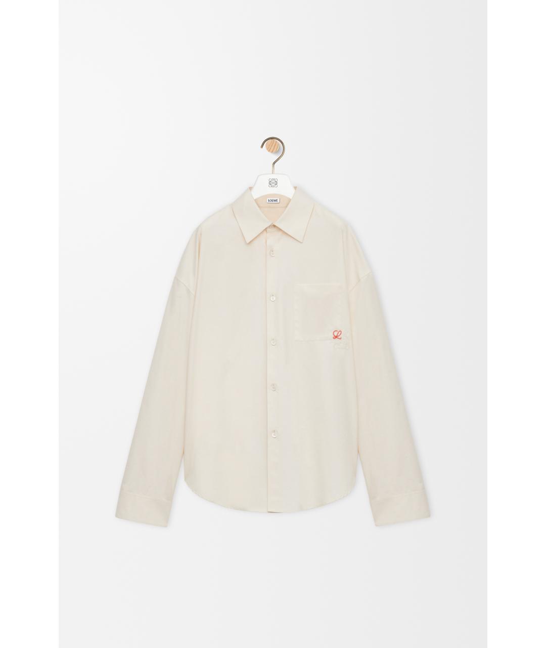 LOEWE Бежевая хлопко-полиэстеровая кэжуал рубашка, фото 6