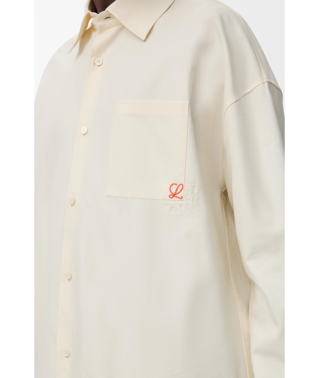 LOEWE Бежевая хлопко-полиэстеровая кэжуал рубашка, фото 5