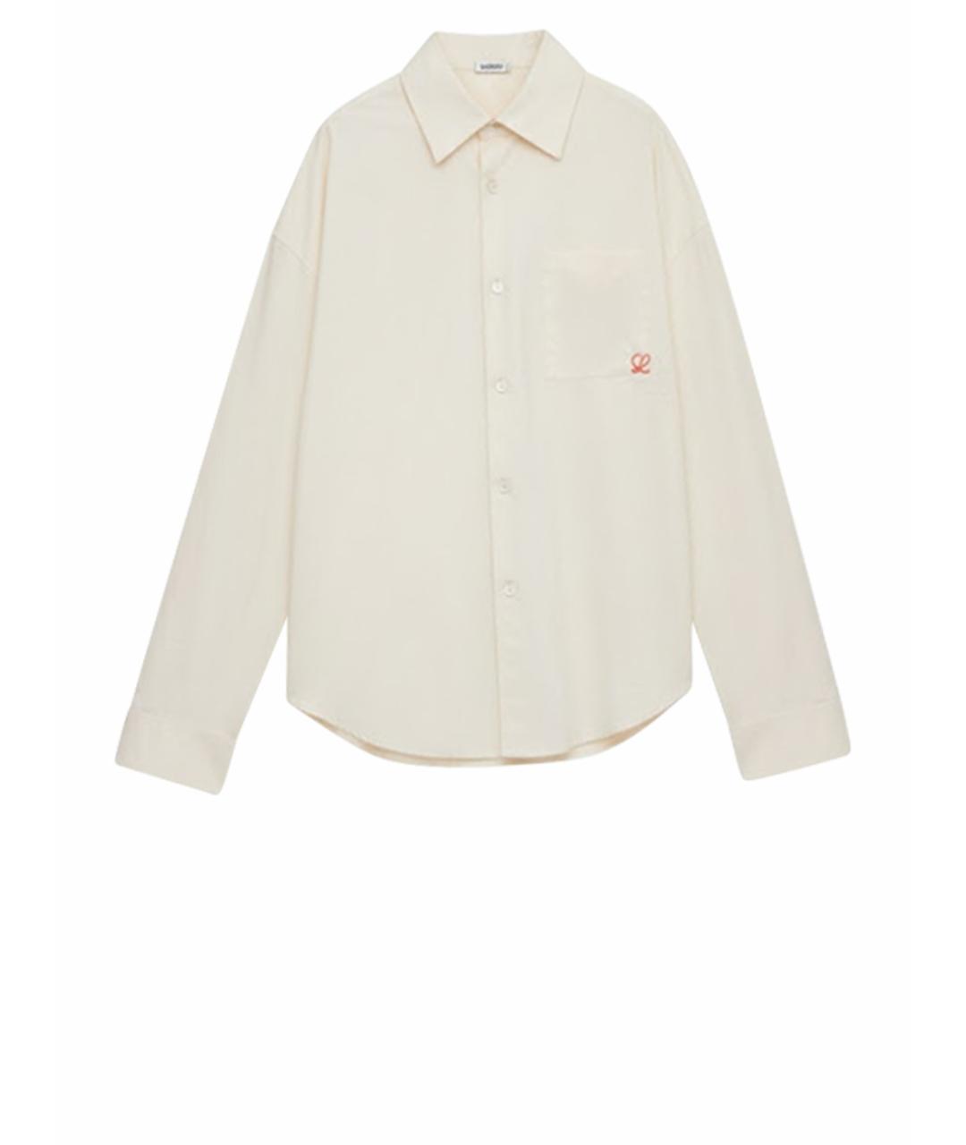 LOEWE Бежевая хлопко-полиэстеровая кэжуал рубашка, фото 1