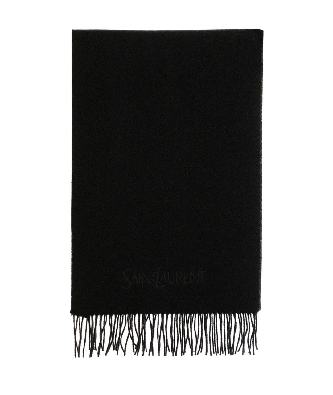 SAINT LAURENT Черный кашемировый шарф, фото 1