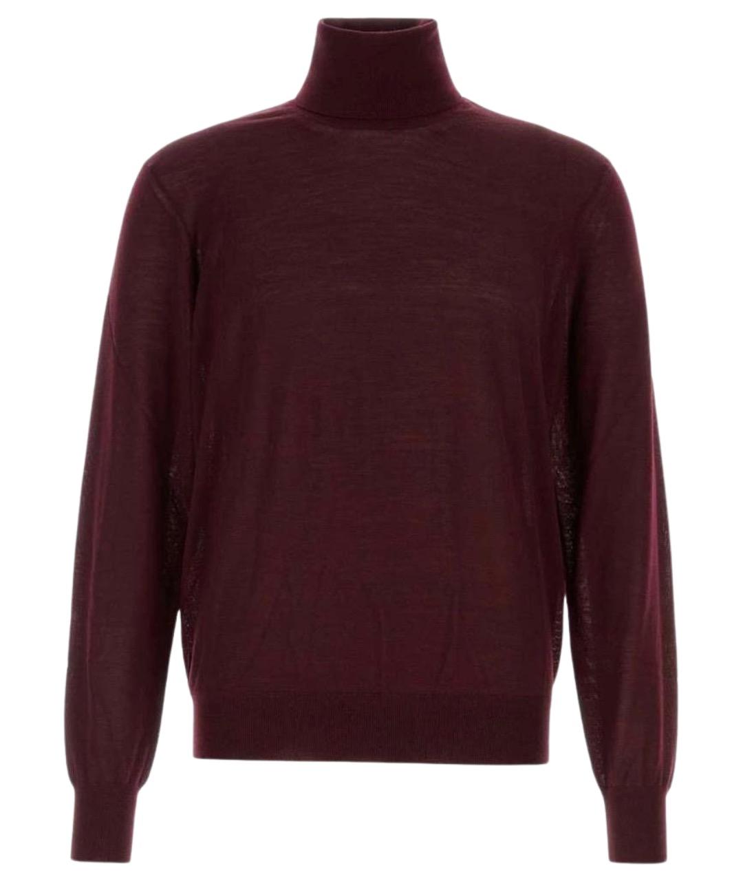 SAINT LAURENT Бордовый шерстяной джемпер / свитер, фото 1