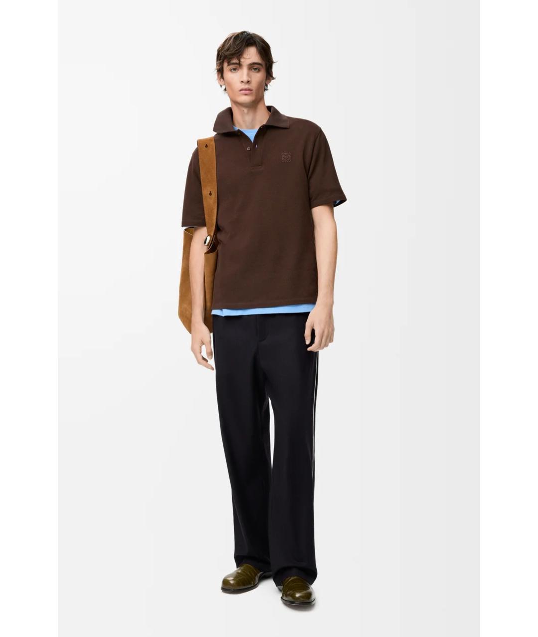 LOEWE Темно-синие шерстяные повседневные брюки, фото 2