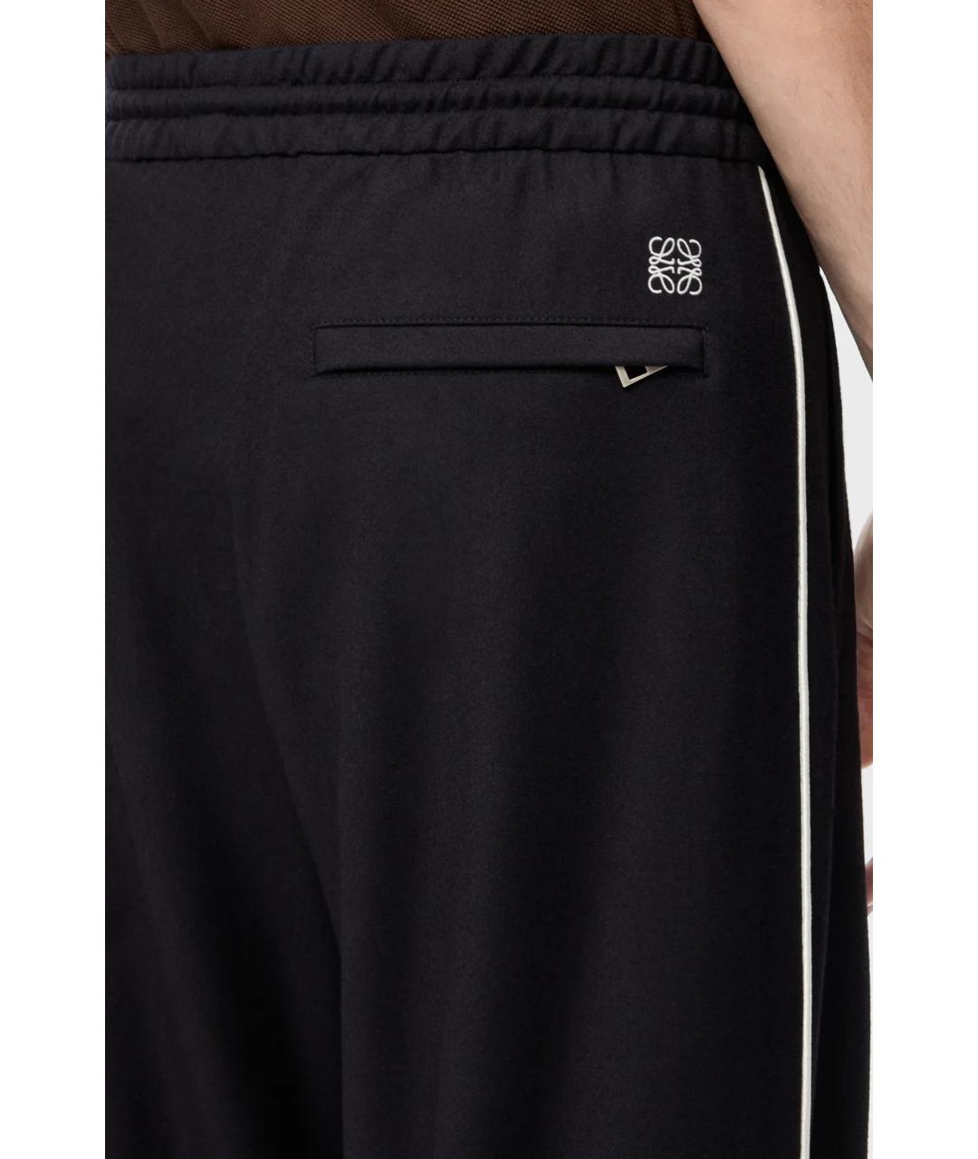 LOEWE Темно-синие шерстяные повседневные брюки, фото 4