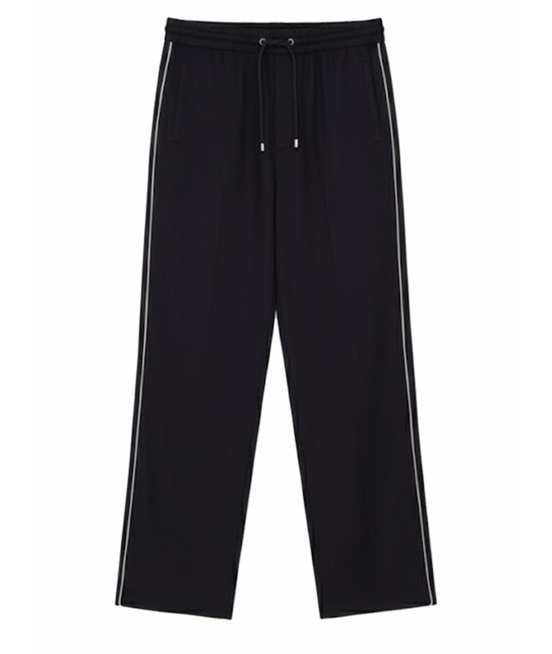 LOEWE Темно-синие шерстяные повседневные брюки, фото 1