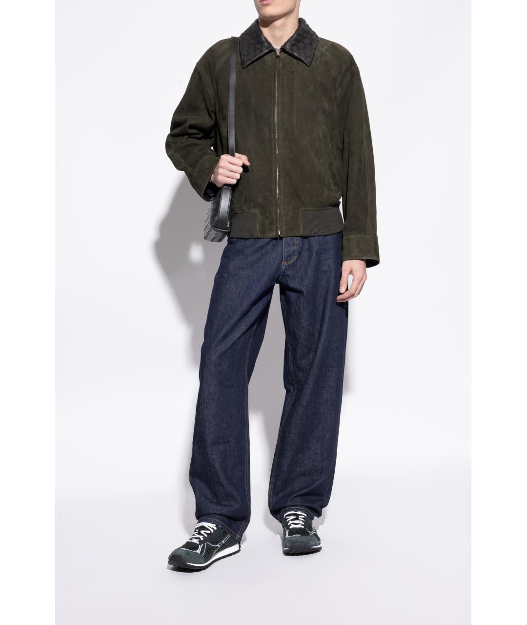 BOTTEGA VENETA Зеленые текстильные низкие кроссовки / кеды, фото 3