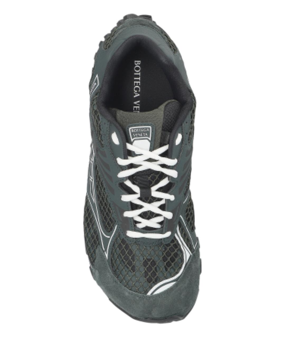 BOTTEGA VENETA Зеленые текстильные низкие кроссовки / кеды, фото 2