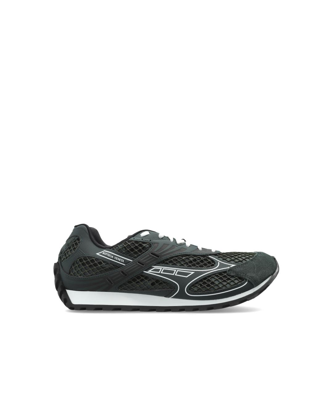 BOTTEGA VENETA Зеленые текстильные низкие кроссовки / кеды, фото 1