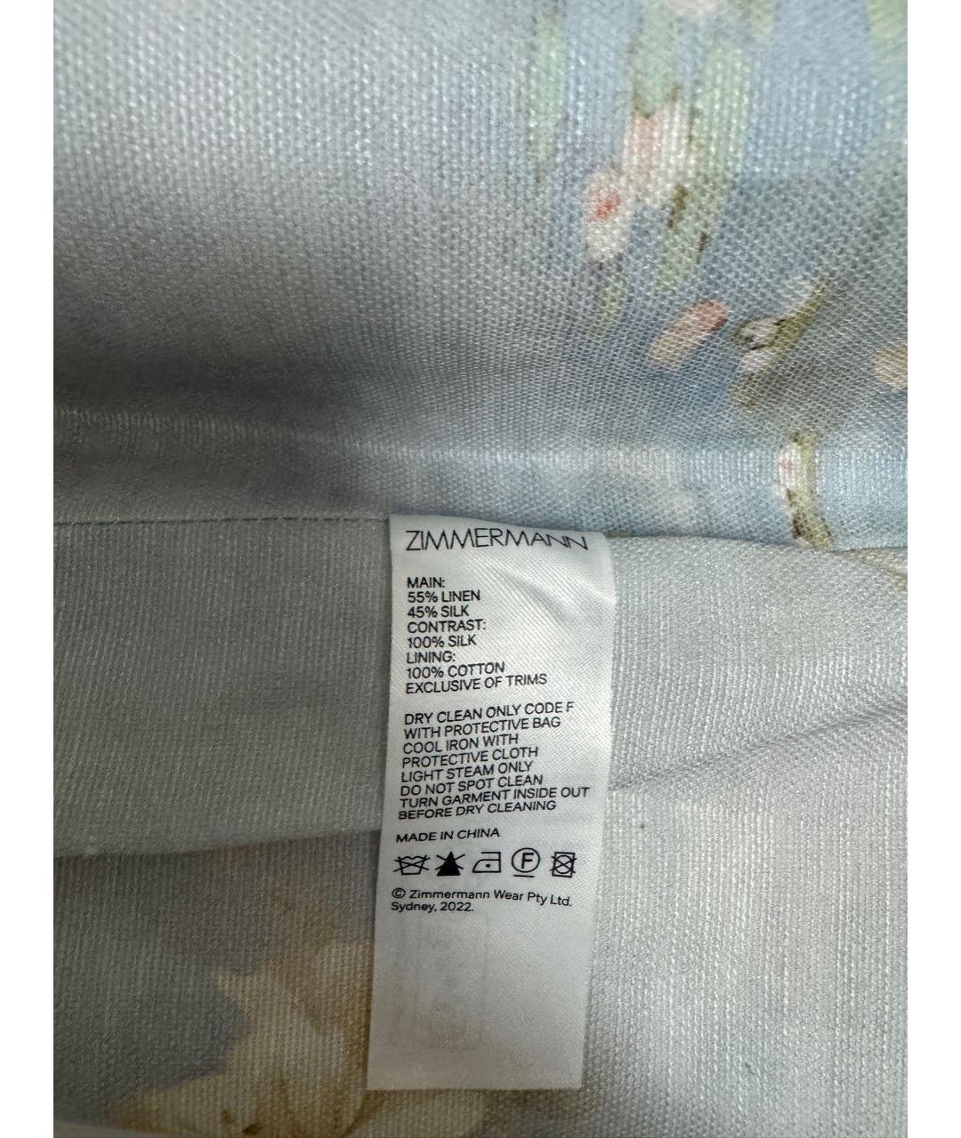 ZIMMERMANN Мульти льняная юбка мини, фото 4