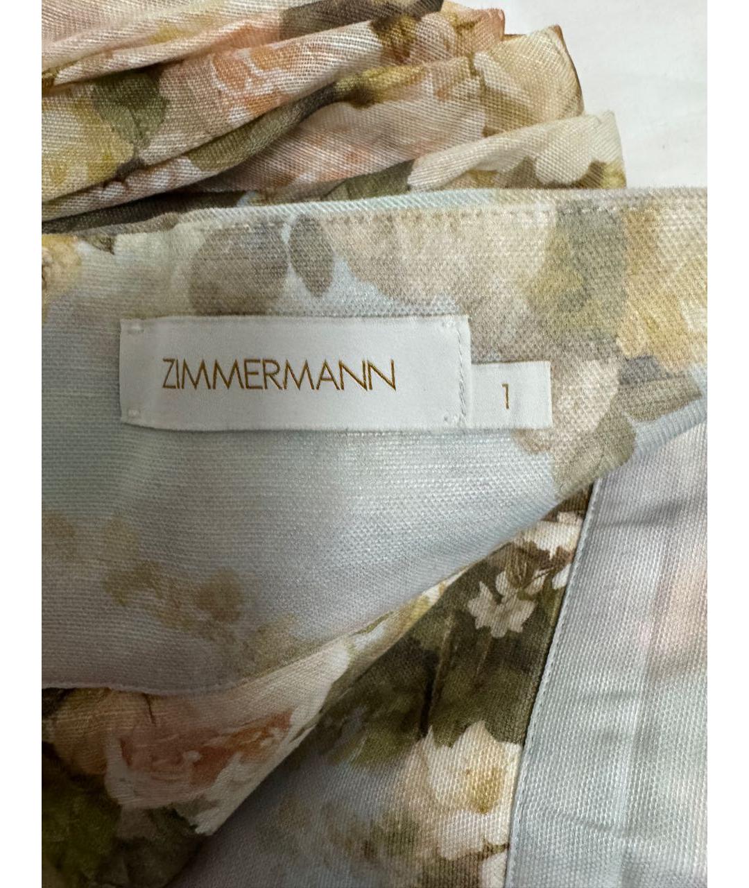 ZIMMERMANN Мульти льняная юбка мини, фото 3