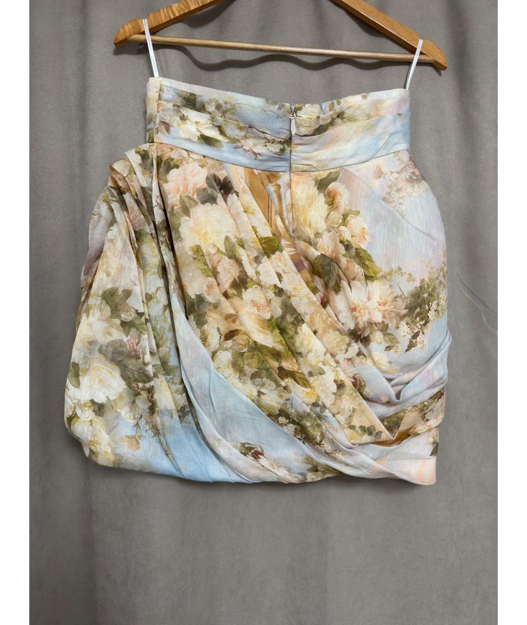 ZIMMERMANN Мульти льняная юбка мини, фото 2