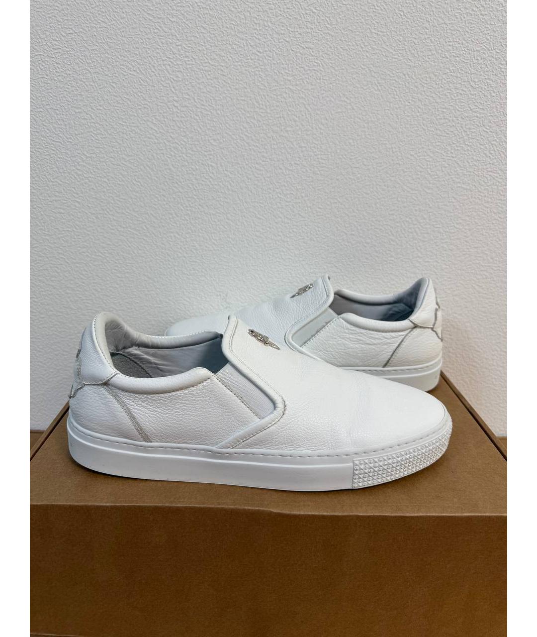 CHROME HEARTS Белые кожаные лоферы, фото 5