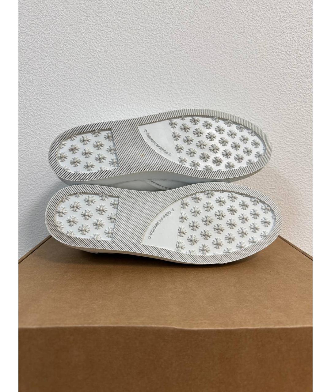 CHROME HEARTS Белые кожаные лоферы, фото 8