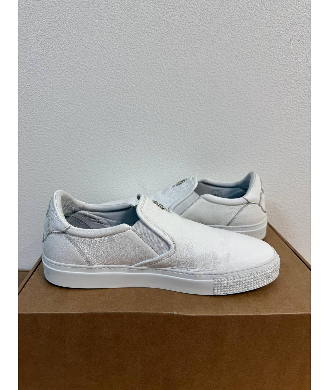 CHROME HEARTS Белые кожаные лоферы, фото 6