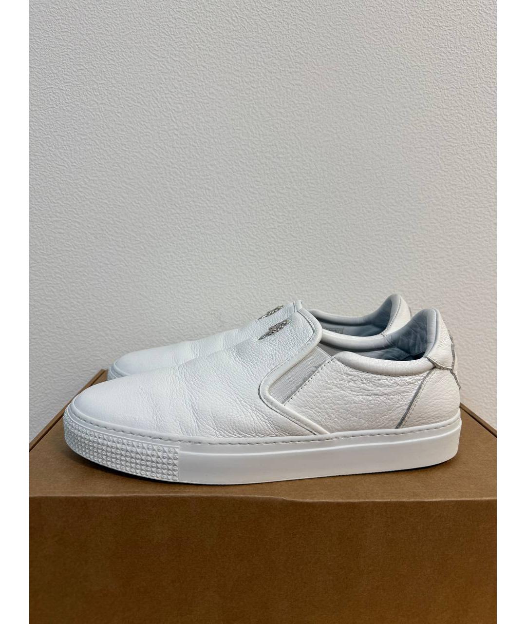 CHROME HEARTS Белые кожаные лоферы, фото 9